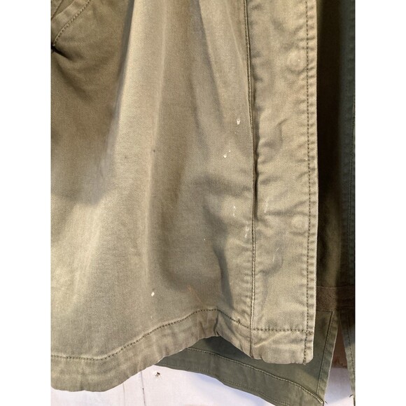 GAP Oversized Fall Jacket 2 In 1 Parka Hood Canvas Twill Sz S Utility Army Green - Picture 8 of 10